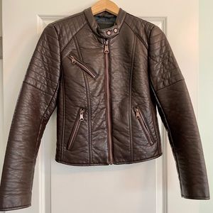 NWOT Marc New York Andrew Marc Vegan Leather Moto Jacket XS